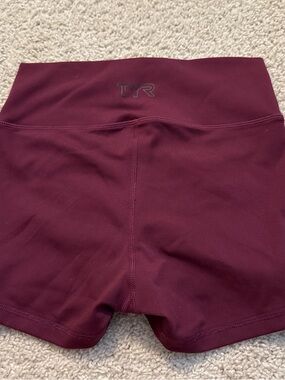 TYR Women's High-Rise Burgundy Bike Shorts